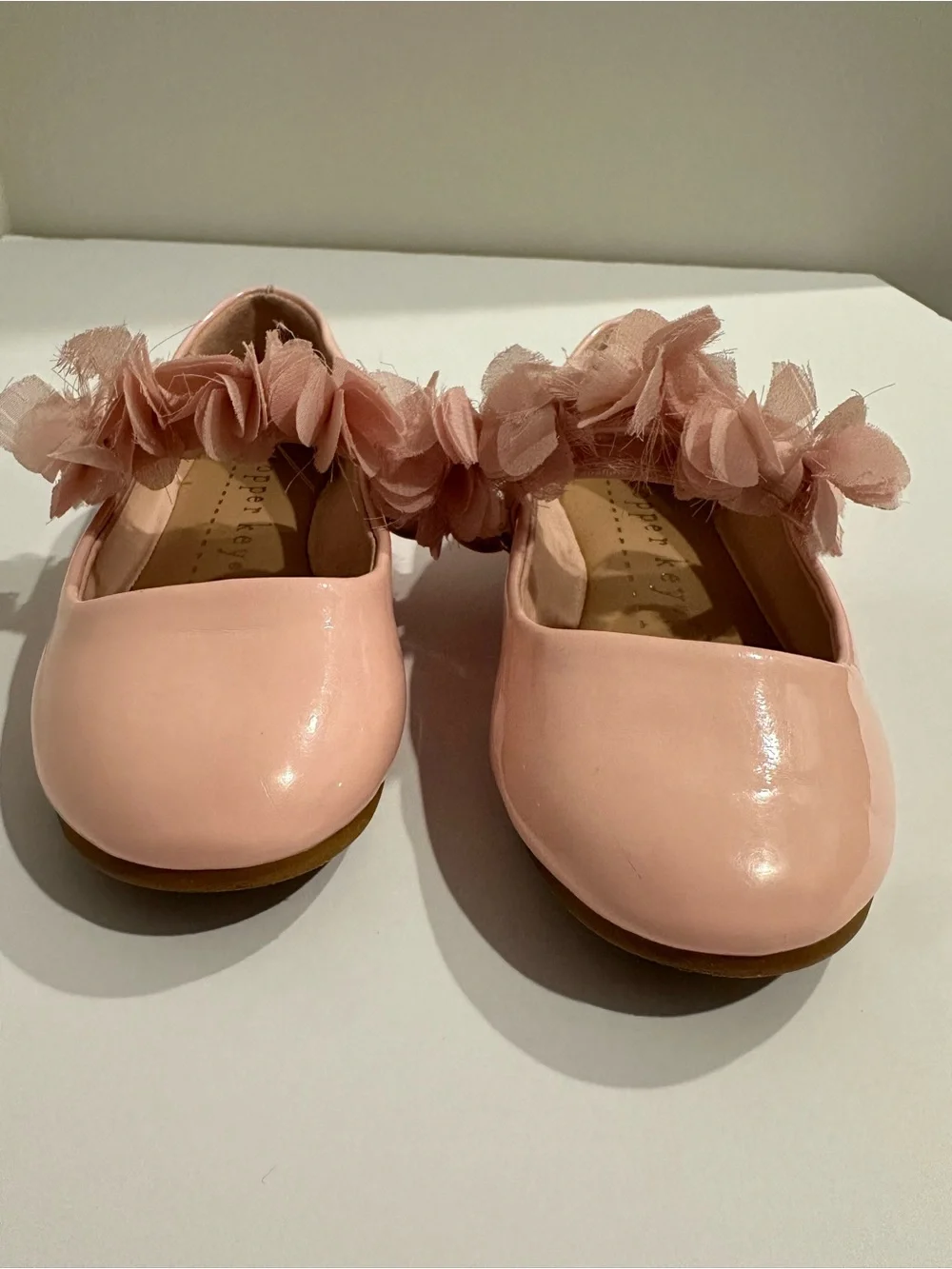 Copper Key Girls Blossom Chiffon Floral Mary Jane Shoes Blush Size 11